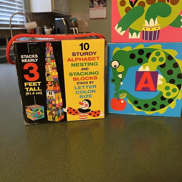 Melissa & Doug Deluxe 10 Piece Alphabet Nesting and Stacking Blocks - Picture 2 of 8